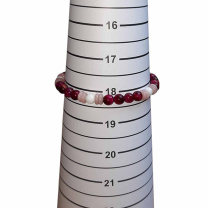 Pink & White Stone Beaded Bracelet