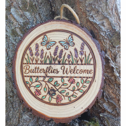 Butterflies Welcome - Garden Sign