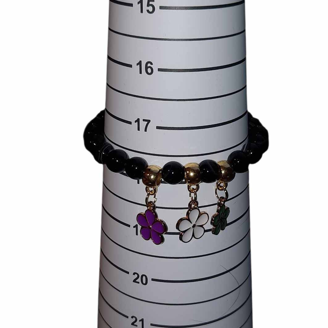 Agate & Enamel Beaded Bracelet