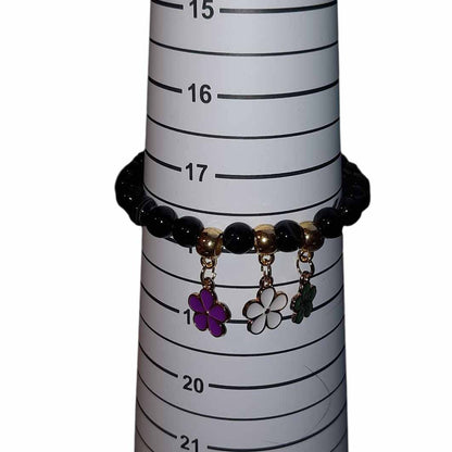 Agate & Enamel Beaded Bracelet