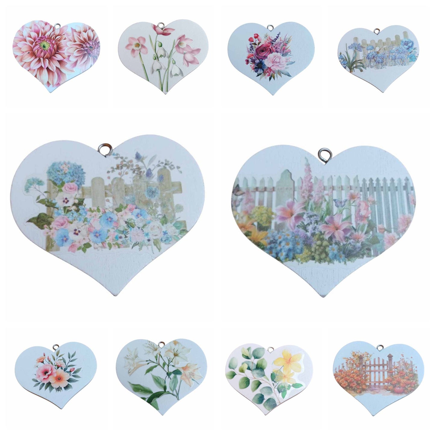 Decorative Hanging Hearts - Floral