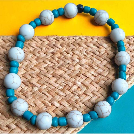 Howlite & Glass Beaded Bracelet