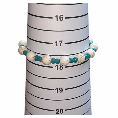 Howlite & Glass Beaded Bracelet