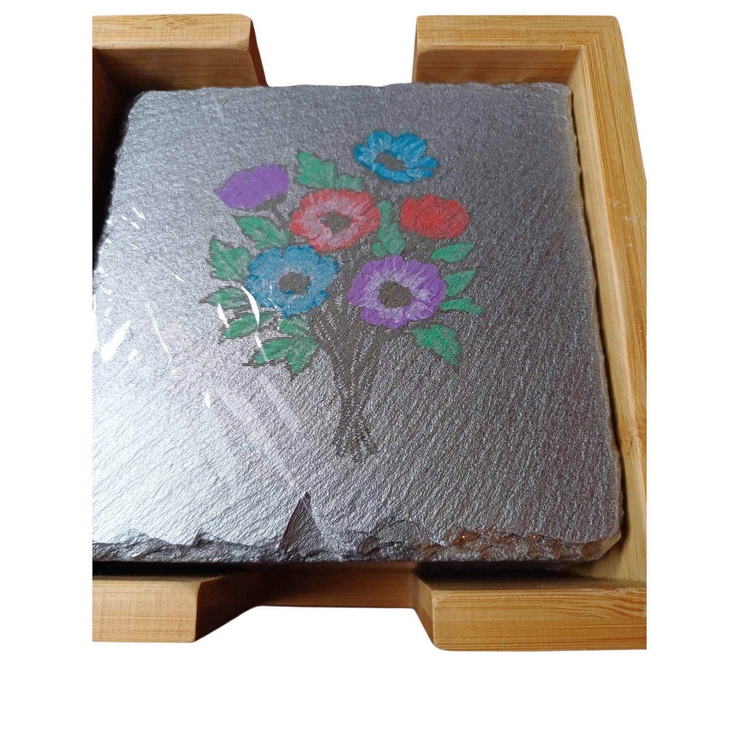 Set of 6 Coasters in Holder