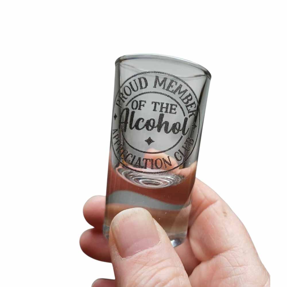 4 Shot Glasses in Stand