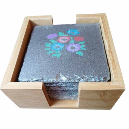 Set of 6 Coasters in Holder