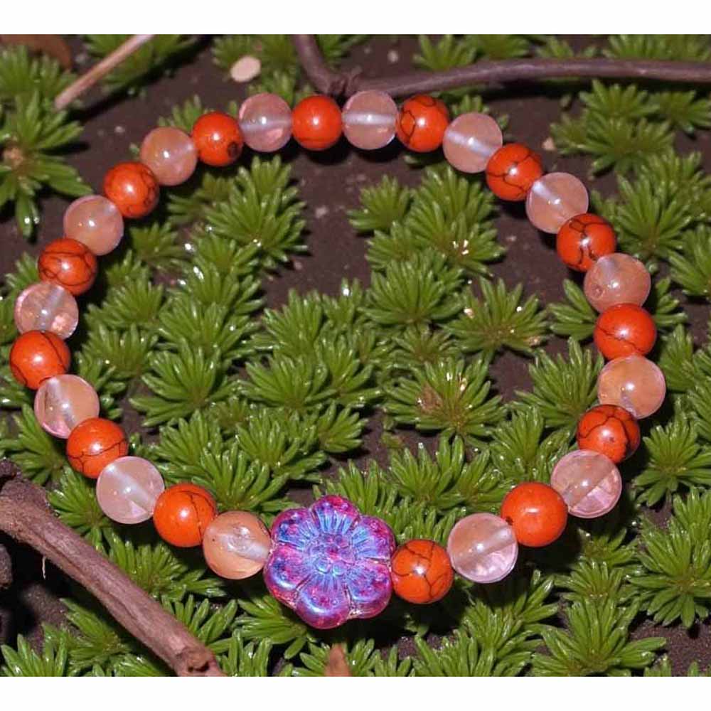 Red Stone Beaded Bracelet