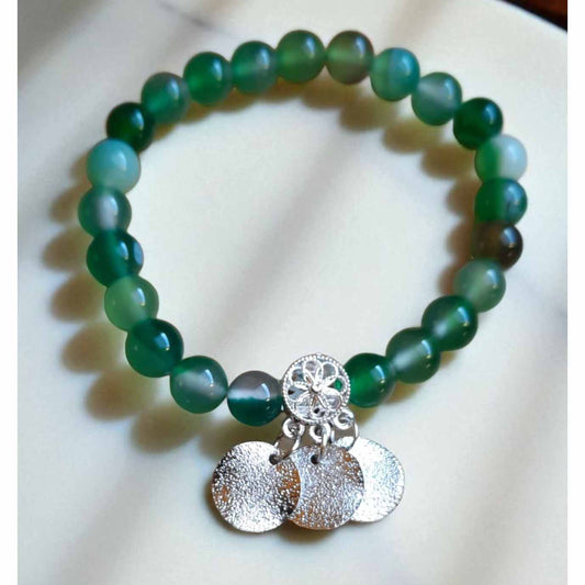 Green Agate & Charm Bracelet