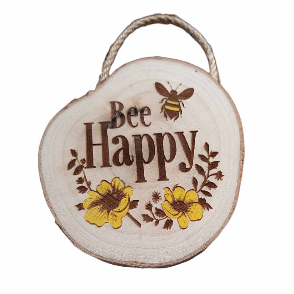 Bee Happy Wooden Sign