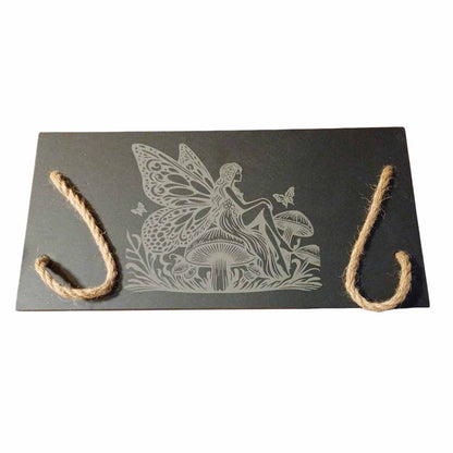 Slate Serving Platter:  Fairy on Toadstool