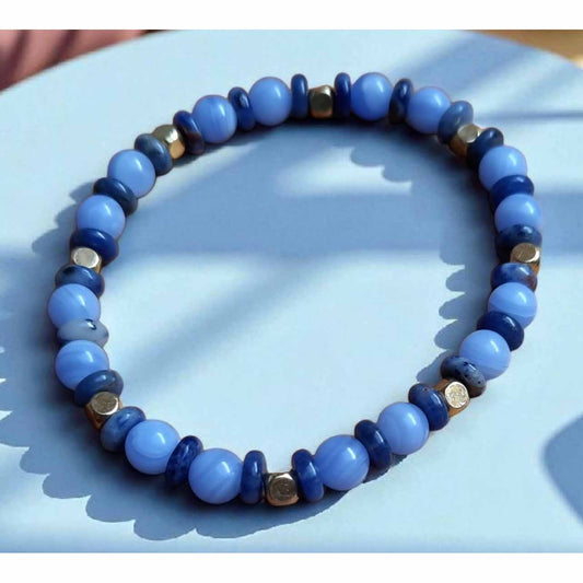 Soft Blue Beaded Bracelet
