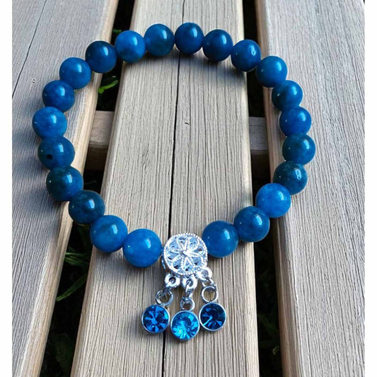 Blue Bead and Charm Bracelet