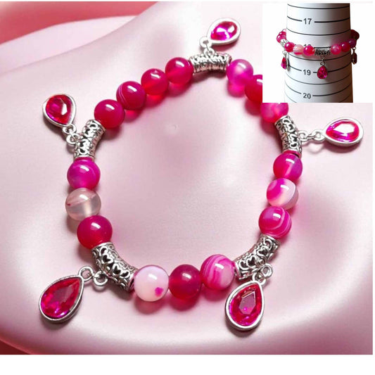 Pink Banded Agate Bracelet