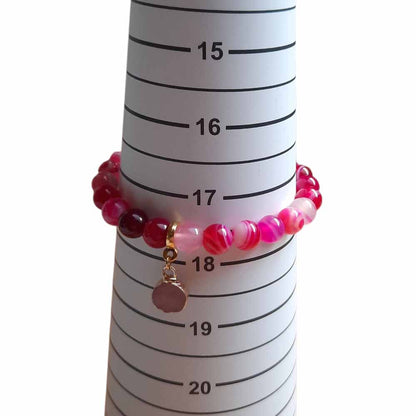 Pink Agate & Stone Charm Bracelet