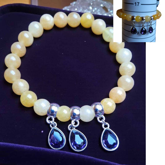 Yellow & Purple Stone Beaded Bracelet