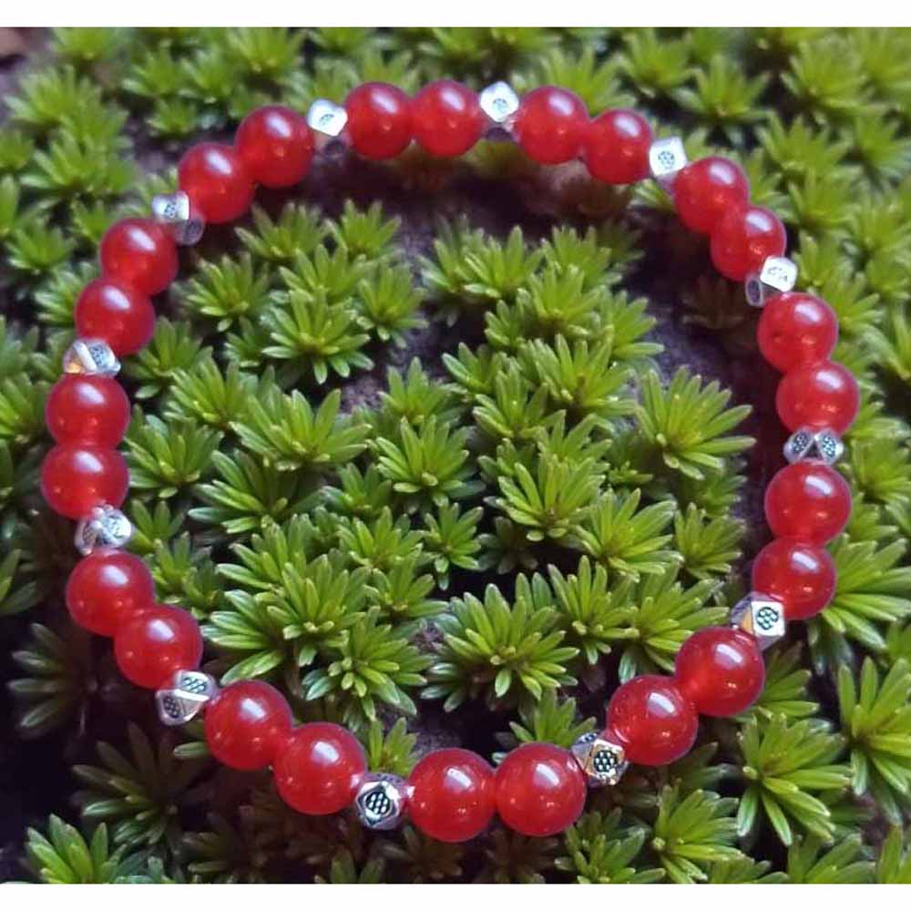 Red Jade Beaded Bracelet