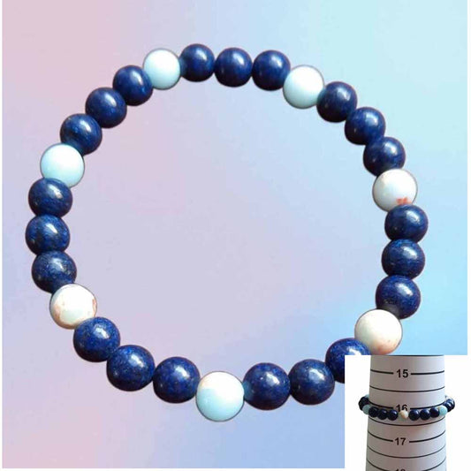 Two Tone Blue Stone Beaded Bracelet