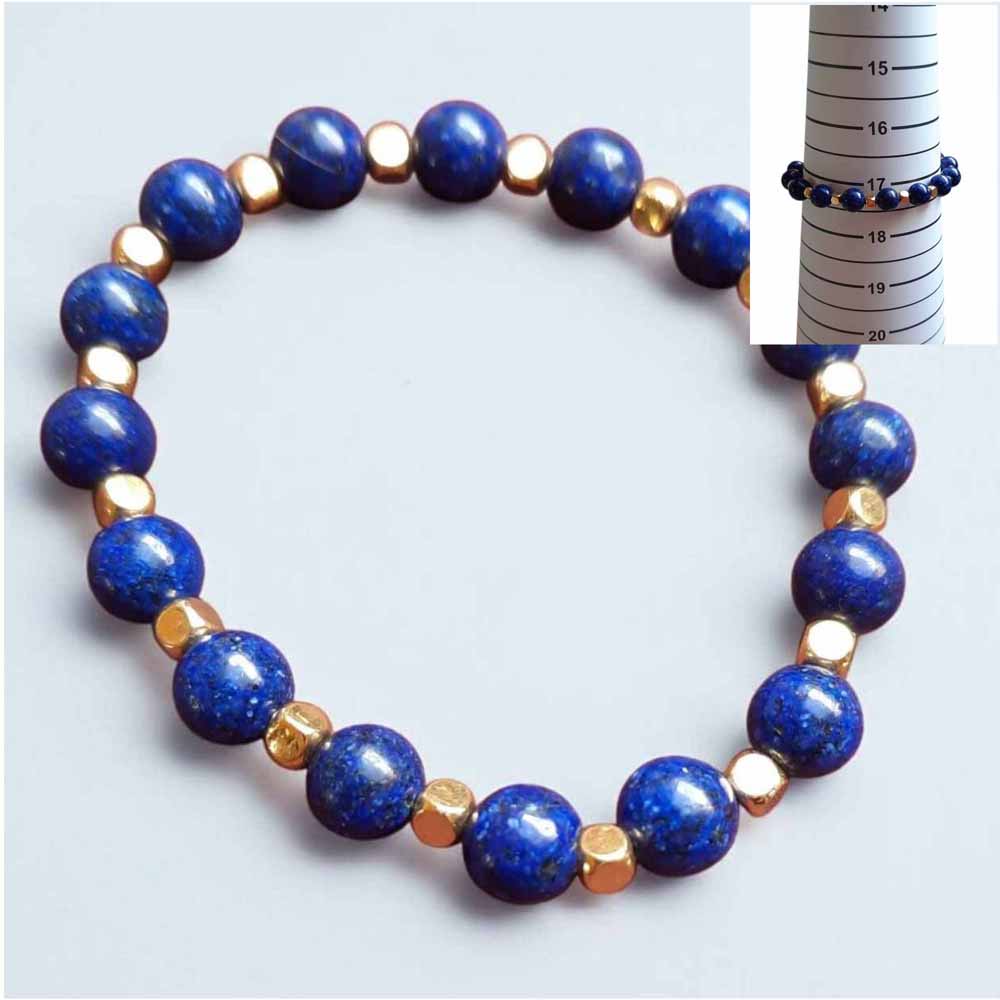 Blue & Gold Beaded Bracelet