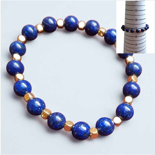 Blue & Gold Beaded Bracelet