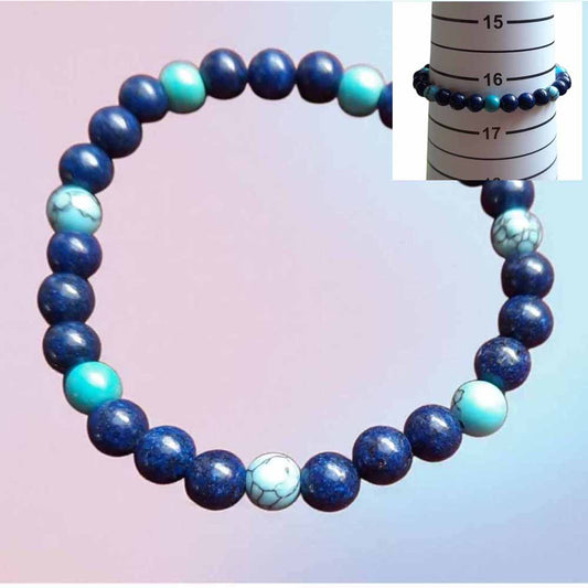Two Tone Blue Stone Beaded Bracelet