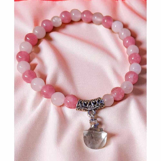 Pink Agate & Quartz Bracelet
