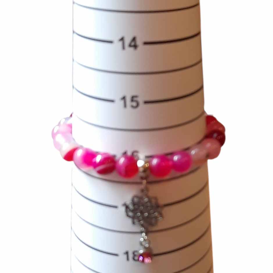 Pink Agate & Charm Bracelet