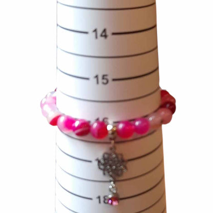 Pink Agate & Charm Bracelet