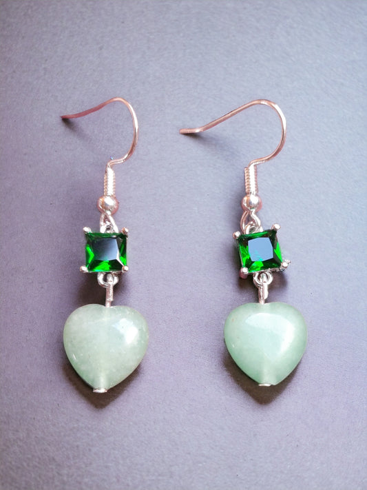 Flourite Heart Earrings