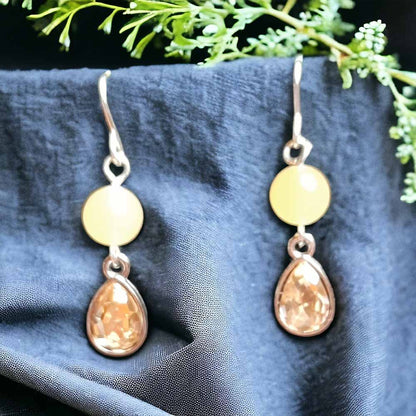 Teardrop & Stone Earrings