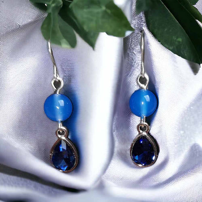 Teardrop & Stone Earrings