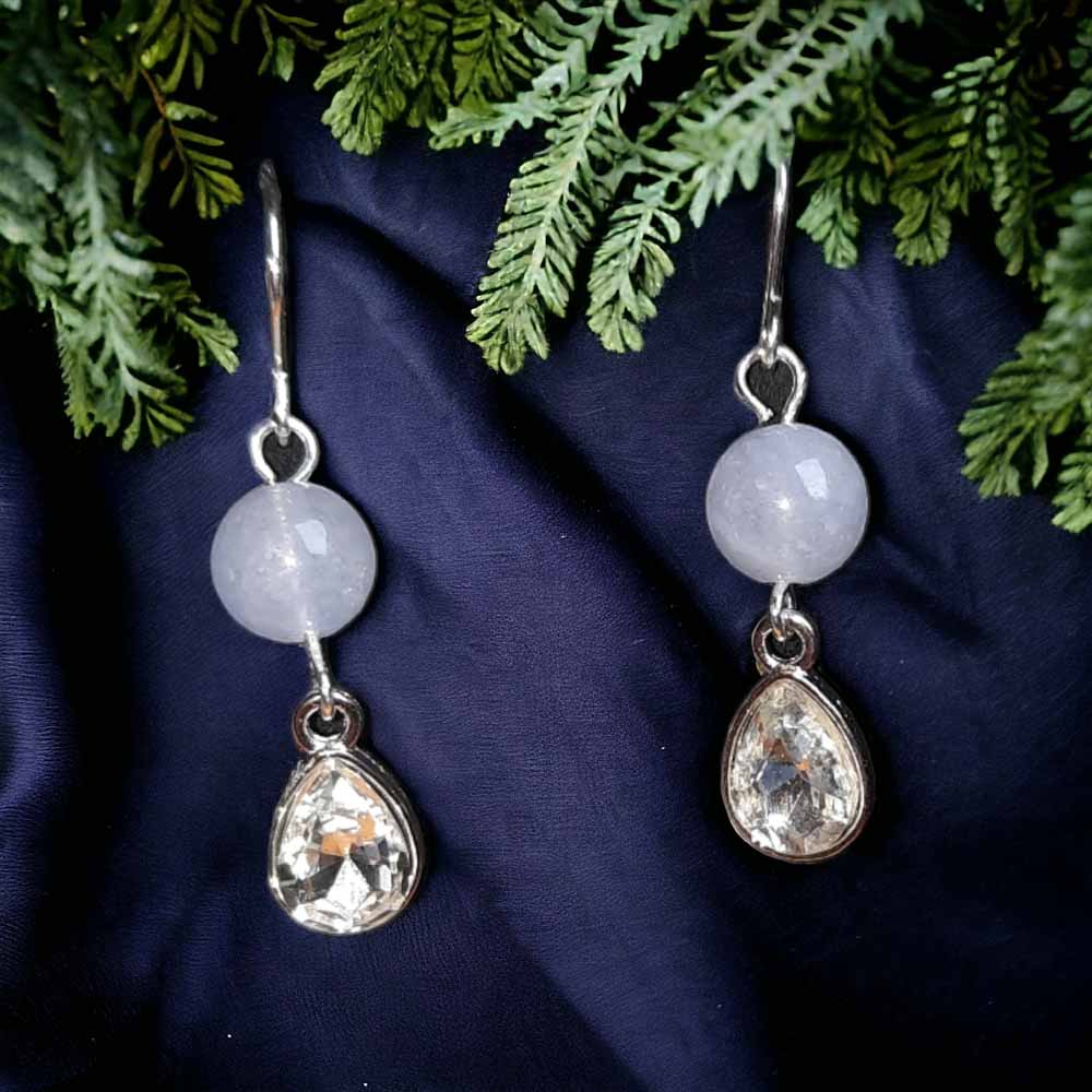 Teardrop & Stone Earrings