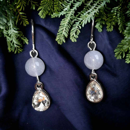 Teardrop & Stone Earrings