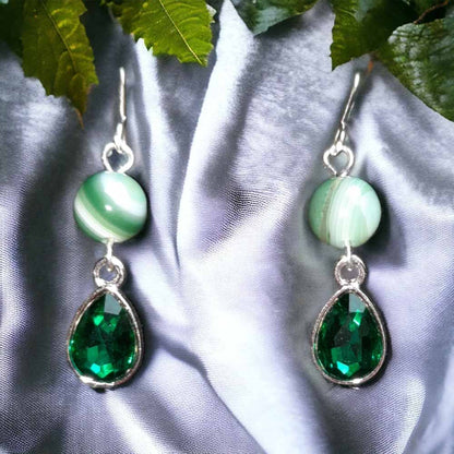Teardrop & Stone Earrings