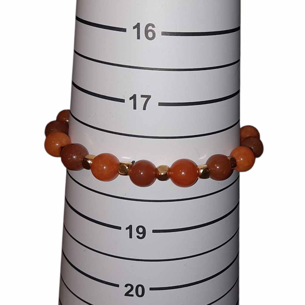 Orange & Gold Beaded Bracelet