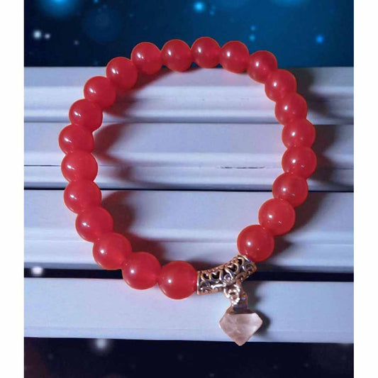 Red Jade & Quartz Bracelet