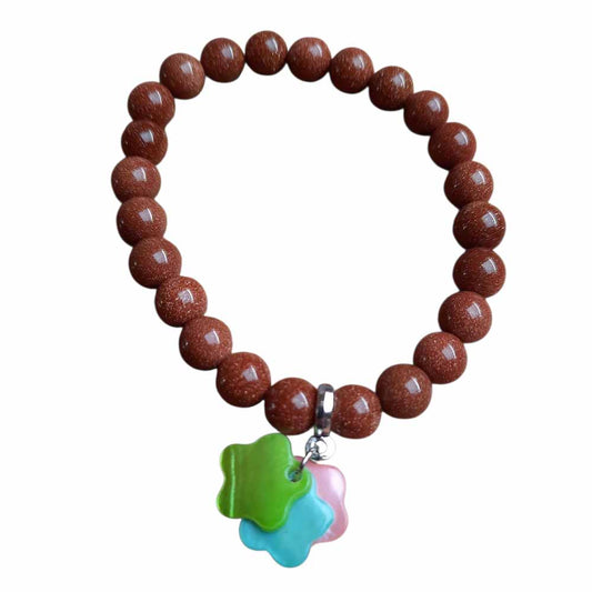 Goldstone Beaded Charm Bracelet