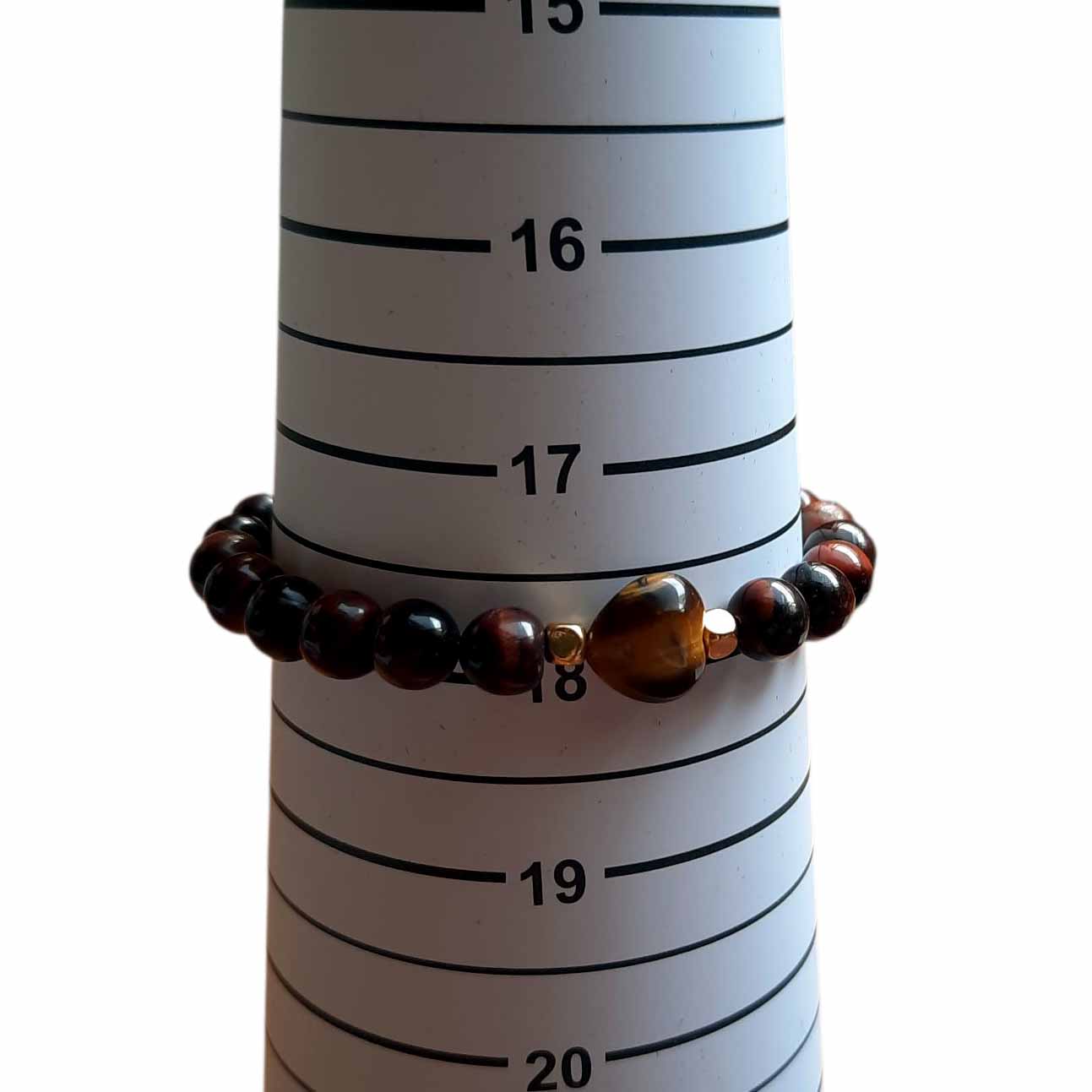 Tigers Eye & Agate Heart Bracelet