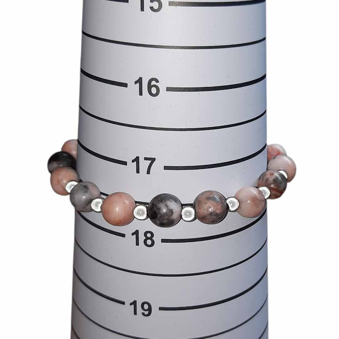 Pink & Grey Beaded Bracelet