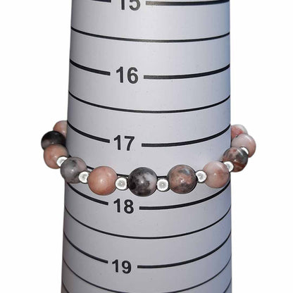Pink & Grey Beaded Bracelet