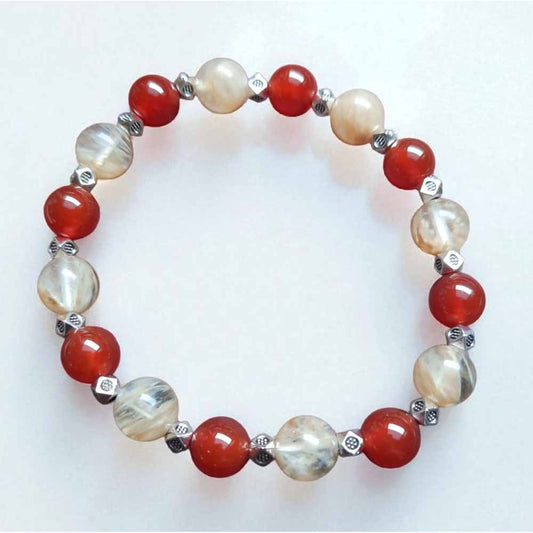 Carnelian & Citrine Beaded Bracelet