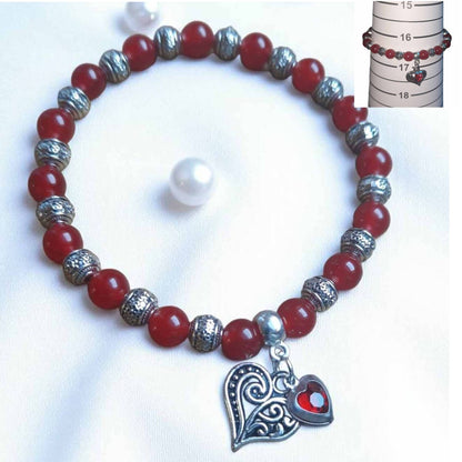 Red Jade Beaded  Bracelet