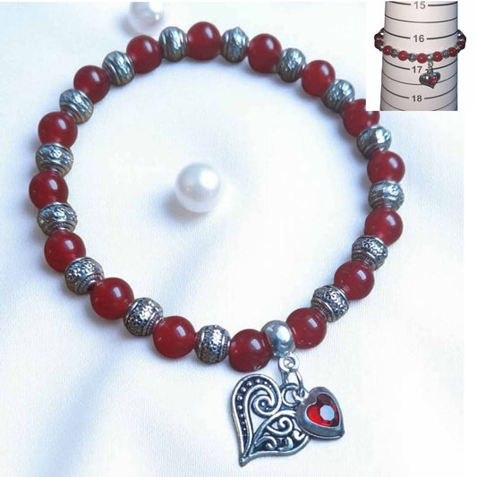 Red Jade Beaded  Bracelet