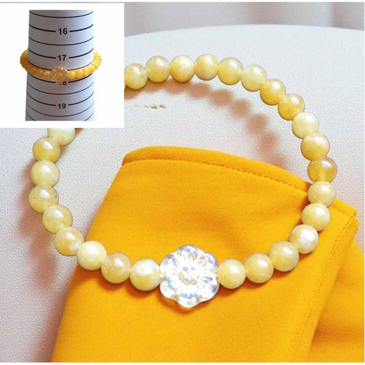 Yellow Agate & Glass Bracelet