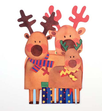 Reindeer Tri-fold Christmas Cards