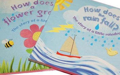 2 Board Books - How Does the Rain Fall? / How Does a Flower Grow?